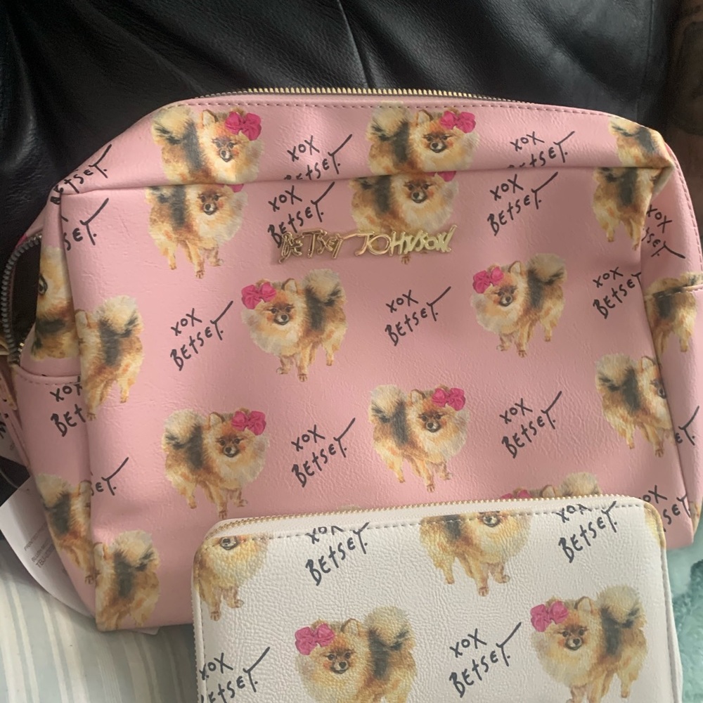 Betsy Johnson bag and wristlet combo
